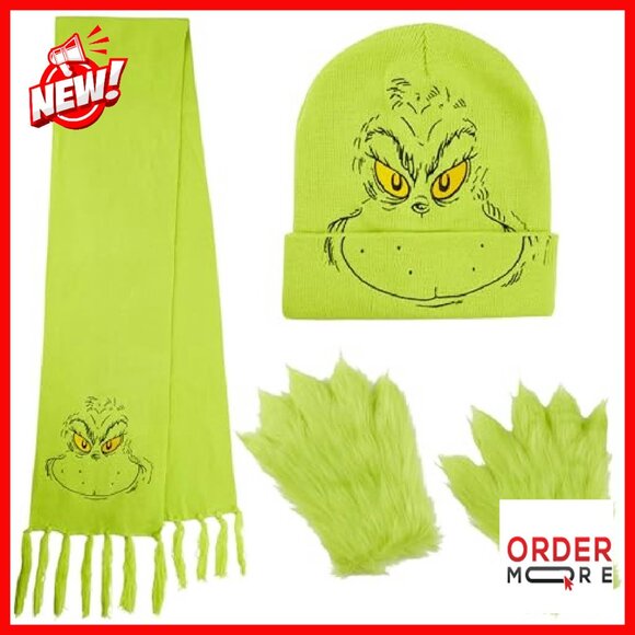 Winter Fleece Hat Scarf Gloves Set, Cozy 3-Piece Holiday Accessories - Picture 2 of 8